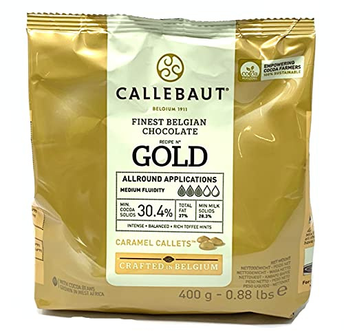 Callebaut | Gold | 30.4% Finest Belgian Caramel Chocolate Couverture (Callets) | 400g
