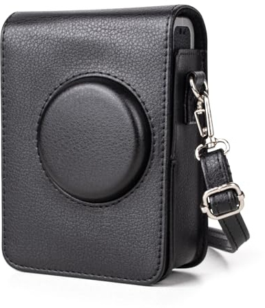 MUZIRI KINOKOO Mini EVO Tasche Kompatibel mit Fuji Instax Mini EVO Kamera Schutzhülle Vertikale Version mit verstellbarem Schultergurt Schwarz