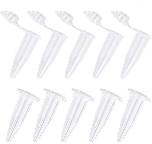 1000PièCes SéRies Mini Tubes à Centrifuger 1,5 Ml RadiéS en Plastique Transparent Flacons de Centrifugeuse avec Capuchon à Pression à Dessus Plat