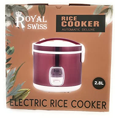 Royal swiss Cuiseur à Riz, 2.8L PURPLE, Revêtement Antiadhésif | Fonction Maintien au Chaud