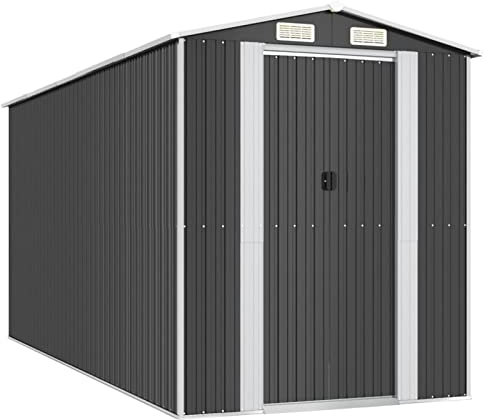 Keketa Trädgårdshus trädgårdshus verktyg trädgårdshus skjul verktyg trädgårdsredskap antracit 192 x 440 x 223 cm av galvaniserat stål