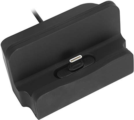 Tbest Soporte para Teléfono de Carga USB Tipo C, Soporte de Carga para M13, Cargador de Base de Carga para Teléfono Móvil Tipo C para P9 / P20pro Mate10 (Negro)