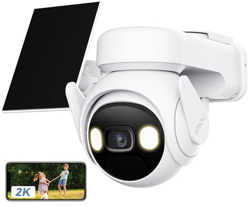 Imou 360° Solar Überwachungskamera Aussen Akku, 2K 15000mAh WLAN IP Kamera Outdoor mit KI-Personenerkennung, Automatische Verfolgung, Farbnachtsicht-20M, IP66, Alexa