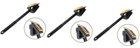 YARNOW 3 Stück Grillbürste Mit 3 1 Griff 3-in-1-grill-reinigungsbürste Borsten Aus Kupferdraht Picknickbürste Für Den Außenbereich Zur Einfachen Reinigung