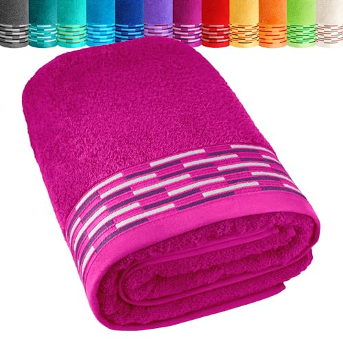 Lashuma Saunahandtuch 80x200 cm, Lugano großes XXL Saunatuch Purpur | Premium Frottee aus 100% Baumwolle mit 500 gsm, angenehm weich und saugfähig für Sauna, Liege, Pool und Strand