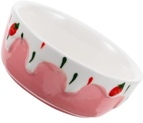 POPETPOP Ceramic Small Animal Bowl with Smooth Surface and Food-grade Material Cute Shaped Compact Rat Bowl for Chinchilla and Small Pets or Rabbit Feeding Dish