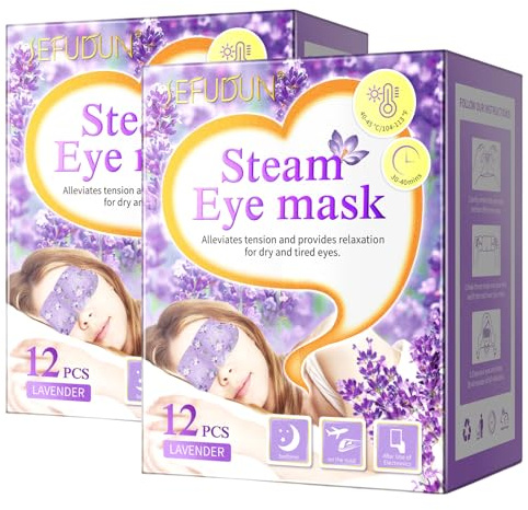 Mascarilla Ocular Autocalentable 24Pcs, Máscara De Ojos De Vapor, Mascara Para Dormir, Alivio De La Fatiga Ocular, Ojos Secos, Mascarilla Desechable Con Compresa Caliente, Mejora La Calidad Del Sueño