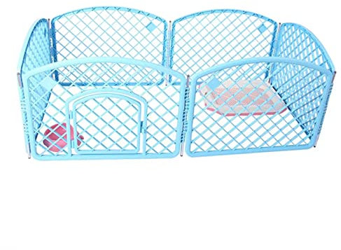 Pet House Kleiner und mittelgroßer Hundekäfig Sicherheitszaun Faltbarer Hundekäfig Geeignet für Balkon Wohnzimmer (Blue 6 Pieces)