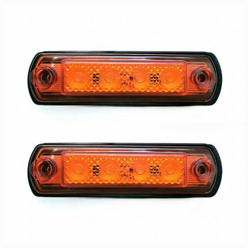 MelTruck ® 2x LED luz de contorno amarilla luz lateral 12V 24V E9 para camiones, automóviles, remolques, caravanas