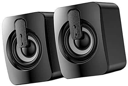 Ronyme 2 pièces Haut-parleurs PC 2.0 canaux Portable 3.5 mm AUX Mini Haut-Parleur d'ordinateur pour Bureau, sans lumière