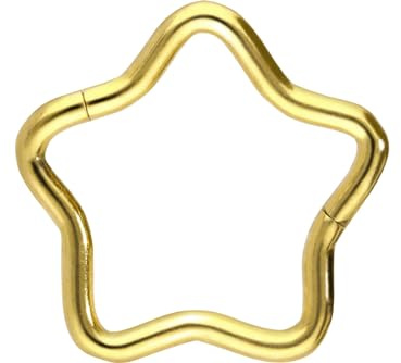 PIERCINGLINE Titan Clicker Stern - Piercing für Nase, Septum, Ohr, Helix oder Tragus in 4 Farben
