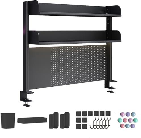 Schreibtisch Organizer Schreibtisch Stecktafel zum Klemmen, Clamp-on Schreibtisch Organizer, Schreibtisch Verlängerung, Stecktafel für den Arbeitsplatz, für Tischzubehör(Size:80*95cm/30*37in)