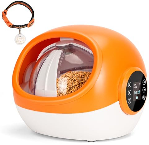 ITEFDTUTNE RFID Automatic Cat Feeder (2024 Upgraded), Microchip With Collar Tag Sensor, Dual Powered Electric Pet Food Dispenser, Tag Activated, 1-9 Meals Control