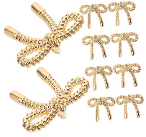 NUOBESTY 10Pcs Bowknot Shaped Sewing Buttons, Decorative Zinc Alloy Buttons for Coat and Sweater, Golden, 0.79 X 0.63 X 0.20 Inches, Ideal for DIY Crafting and Sewing Projects