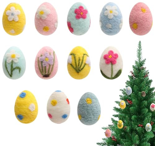 Generisch Ostereier Zum Aufhängen,Osterdeko,gefilzte Eier Frühlingsdekorationen,Filz Ostereier Zum Basteln,Exquisite Baumgirlande Handwerk,Filzeier Osterdekoration,Bastelbedarf Für Wand, Wohnzimmer