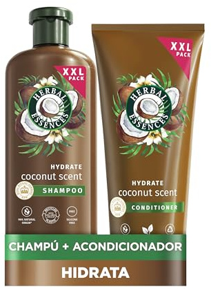 Herbal Essences Champú Hidratante Aroma a Coco 680ml + Acondicionador 350ml, Para Pelo Muy Seco, Ayuda A Hidratar Intensamente, Cabello Suave, De Origen Natural, Vegano, No Testado En Animales