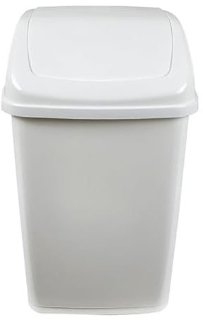 Best House | Swing Bin 35 Liters | White | 1 Pc | Waste Bin, Durable, Lightweight Hinged Swing Lid for Kitchen, Office, and Home Use – Odor-Reducing Design - L 36 cm x W 28.5cm x H 55cm
