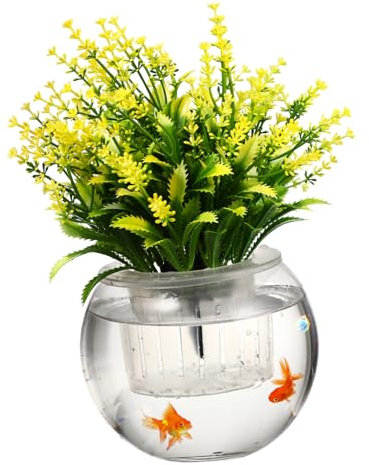 HYTROVE Pot De Fleurs Hydroponique avec Panier D'arrosage Automatique pour Intérieur Et Extérieur Pot en Verre Transparent Capacité Jardinière à Auto-arrosage Ornement De Bureau