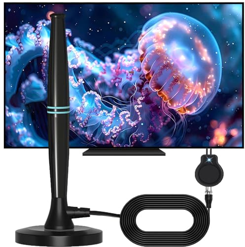 Wavemax TV Antenne Festberg Hitenna Wave Tune für TV,DVB-T2-Antenne - Freeview Rewave Digital TV Aerial Indoor with Strong Signal Smart TV Aerial Outdoors Support VHF/UHF/DAB Radio/4K/1080P (516-25)