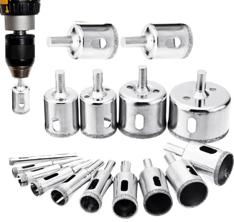 Trapano per fori, 16 punte per piastrelle, acciaio al carbonio di precisione per piastrelle, per tagliare, forare ed espandere