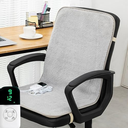Beheiztes Plüsch-Bürostuhlkissen, 95 x 45 cm, warmes Sitzkissen für Schreibtisch und Schlafsaal, Komfort und Unterstützung für Zuhause und Büro, gemütliches beheiztes Stuhlkissen