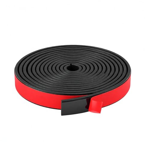 Bandes de Caoutchouc Adhésives, (20mm x 2mm x 3m) Feuille de Caoutchouc, Tapis en Néoprène, Bandes de Caoutchouc Solide, Pour étanchéité, Insonorisation, Aucun Clou Nécessaire