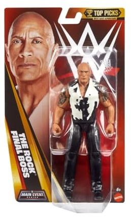 WWE The Final Boss The Rock Dwayne Johnson Mattel Main Event Series Top Picks 2025 Wrestling Action Figure Giocattolo