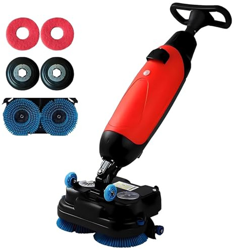 AiODiO Nettoyeur de sols électrique, autolaveuse autoportée, Largeur de Nettoyage 430 mm, Surface de Nettoyage 1200 m²/h, tête pivotante à 360°, autonomie de la Batterie 90-120 Min Red