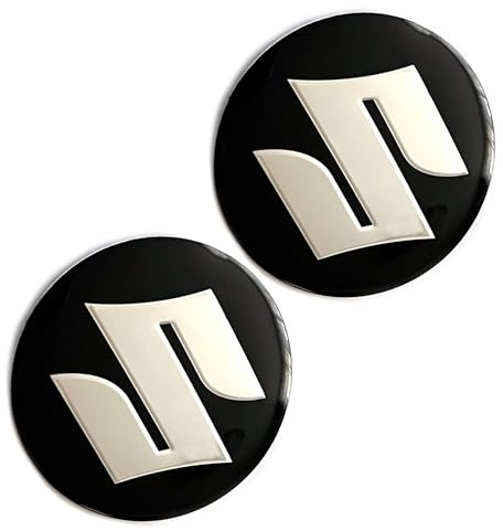 2 pegatinas de 56 mm, 60 mm, 65 mm, aptas para SUZ.U.KI Auto Style. Para tuning de coches, tapas de cubos, tapas de cubierta, etc., pegatinas de aluminio con emblema (56 mm)