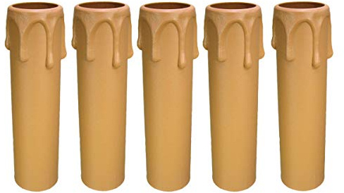 5x Culot E14 douille ~ Douille de bougie 85 mm plastique beige ~ crème Ø 24/26 mm