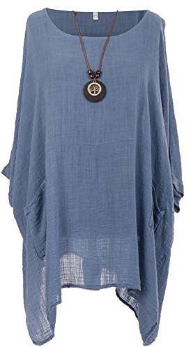 Storm Island Ladies Italian Quirky Cotton Top Womens Lagenlook Plain Summer Tunic Dress