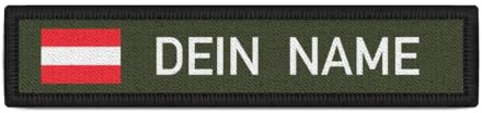 Namenspatch Österreich Oliv Name Patch Aufnäher Wunschname #33230