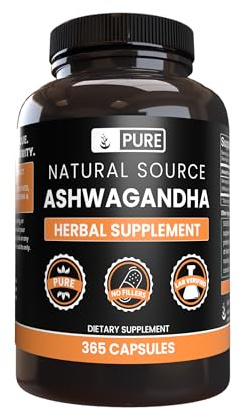 Pure Original Ingredients Ashwagandha (365 Capsules) No Magnesium Or Rice Fillers, Always Pure, Lab Verified