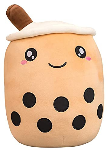 VHYHCY Cute Stuffed Boba Plush Bubble Tea Food Milk Cup Plushie Pillow , Soft Kawaii Hugging Plush Toys Gifts for Kids(Brown, 9.4 inch)