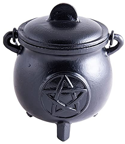 Räucherschale XXL Gusseisen Hexenkessel - *Cauldron* - Witchcraft Pentagram Räuchergefäß