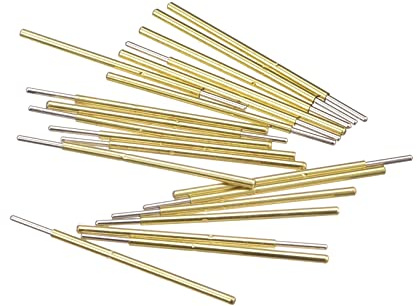 sourcing map 20 Stück Feder Prüfspitze Stift 0.48mm Spitze 16.5mm für Leiterplatten Testkontakt