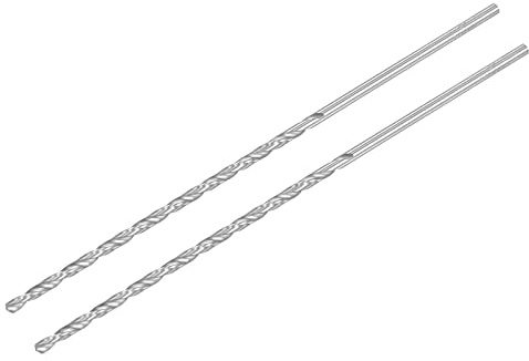 sourcing map 2 Stk HSS Spiralbohrer (Hochgeschwindigkeitsstahl) Extra lange Twist Bohrer 3,2mm Bohrdurchmesser 160mm Länge