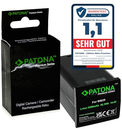 PATONA Akku Ersatz für Godox WB29 WB29A WB29B Battery 3200mAh 14.4V Li-Ion | Ersatzakku für AD200, AD200Pro, AD300Pro, X200 Studioblitz, 100% baugleich zu dem Original