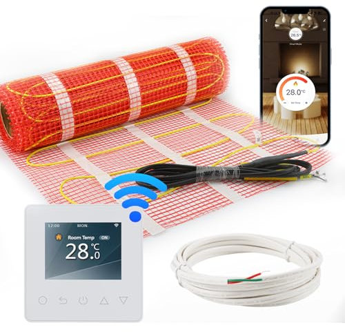 HEATIT Underfloor Heating mat Electric Radiant Self-Adhesive Floor Heating System 150w/㎡ Warmmat with Thermostat