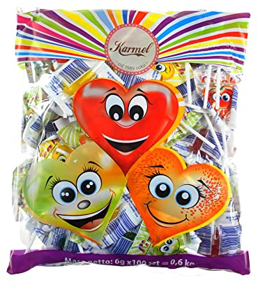 Sucettes, grand paquet, 100 pièces, sucettes en forme de cœur au goût de fruits pour les anniversaires d'enfants et autres occasions