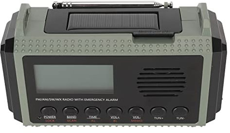 Notradio, FM AM SW WX 10000mAh Solarlade-Handkurbelradio, Tragbares LCD-Digitaldisplay Nothandkurbelradio mit Taschenlampe für den Außenbereich