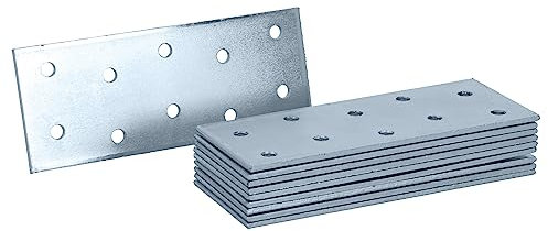 HELPMATE - 12 pezzi piastrine forate 40x100 mm - Connettore piatto galvanizzato blu senza cromo VI - Giunzione per legno con protezione corrosiva eccellente, stabile & durevole - Montaggio facile