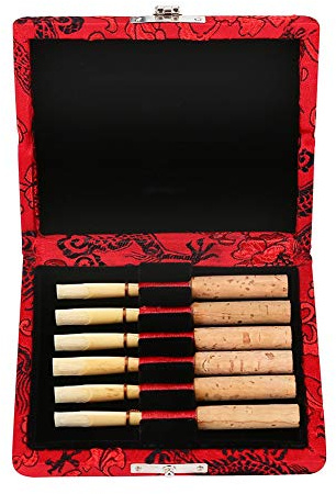 Oboenrohr-Etui aus Holz – Aufbewahrungsbox für 6 Oboenrohre mit Seidentuchbezug, roter Rohretui-Halter