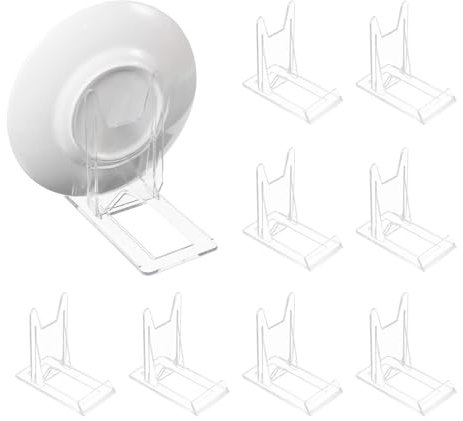 Half Forest 8 Pezzi Porta Piatti Esposizione Espositori Piatti Acrilico Trasparente, In Plastica, Orientabile, Per Appoggiare Piatti, Foto, Cartoline, Cellulari, Libri, Quadri