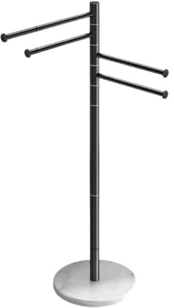 Handtuchhalter Stehend Freistehender Handtuchhalter Aus Edelstahl 304 Für Badezimmer Mit 4 Drehbaren Stangenarmen, Marmorbasis, Handtuchständer, Handtuchhalter Handtuchständer Freistehend (Color : Bl