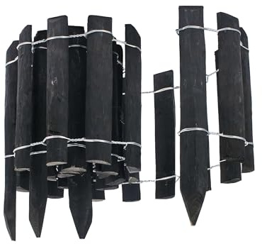 BOGATECO Natürlicher Haselnuss-Rollborder - Garten-Halbpalisade | Imprägniert | Einfache Montage | Dauerhafter Schutz | 35cm x 300cm | Schutz für Beete | Braun