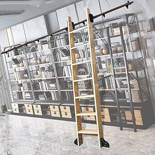 MPFYRCOJ Schiebeleiter-Tür-Hardware-Kit – Bücherregal-Schiebeleiterschienen, Schiebe-Schiebetür-Hardware-Kit, Zubehör für Mobile Bibliotheksleiterschienen, einfache Installation und anpassbar