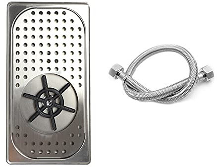 JLBopqaz Stainless Steel Pitcher Rinser, Bar Glass Rinser for Sink, Drain and Drip Tray, Wine Cups Coffee Cups Beer Cups Rinser, for Home Kitchen Hotel Cafe Restaurant/530 * 160Mm (325 * 175mm)