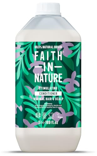 Faith In Nature Natural Rosemary Conditioner, Stimulating for Normal Hair & Scalp, Vegan & Cruelty Free, No SLS, Silicones or Parabens, 5L Refill Pack