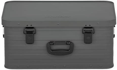 Enders® Alubox Toronto M grå, 47 liter, aluminiumlåda 1 mm väggtjocklek, stänkvattentät, stapelbar – aluminiumlåda, metalllåda med lock – kan användas som transportlåda, grå #3886